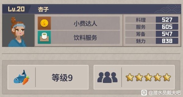《潜水员戴夫》分店员工配置推荐