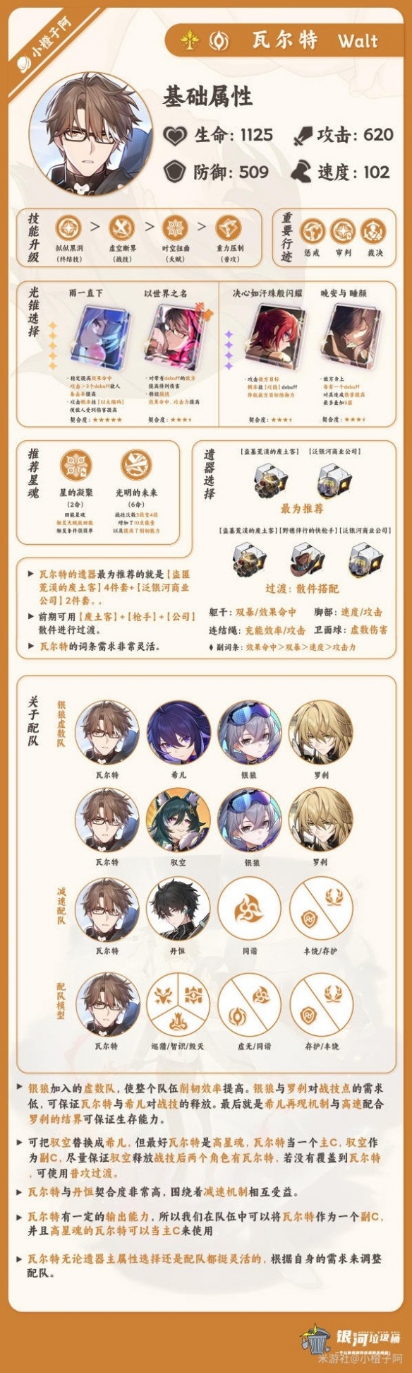 《崩坏星穹铁道》瓦尔特详细培养指南   瓦尔特什么样？