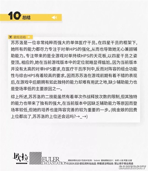 《明日方舟》医疗干员苏苏洛测评 苏苏洛强吗