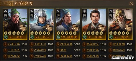 《三国志战棋版》蜀国三虎阵容搭配分享