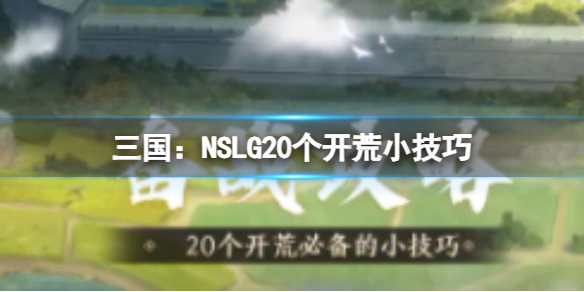 《三国：NSLG》20个开荒小技巧 20个开荒必备的小技巧介绍