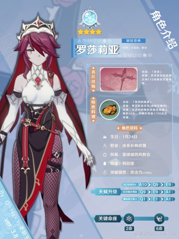 《原神》3.8版罗莎莉亚培养指南 罗莎莉亚出装与阵容搭配教程