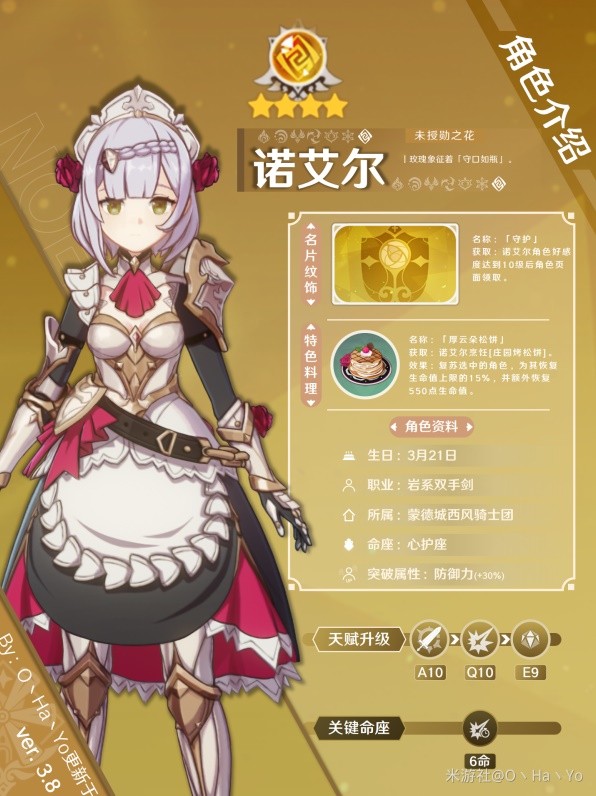 《原神》3.8版诺艾尔阵容搭配与出装攻略