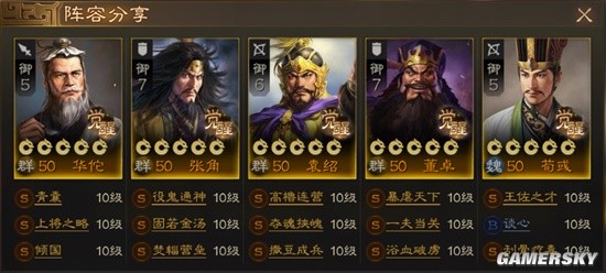 《三国志战棋版》群雄召唤阵容搭配分享