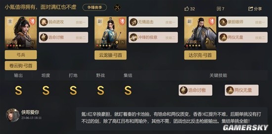 《重返帝国》争锋赛季香香弓英雄搭配推荐