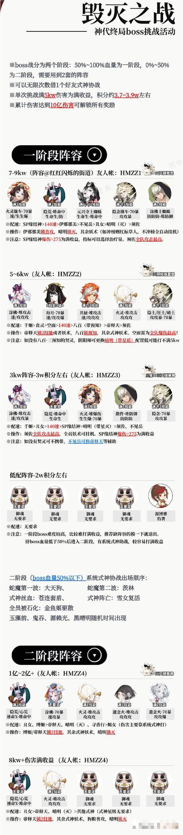 《阴阳师》伊邪娜美二阶段活动阵容大全攻略