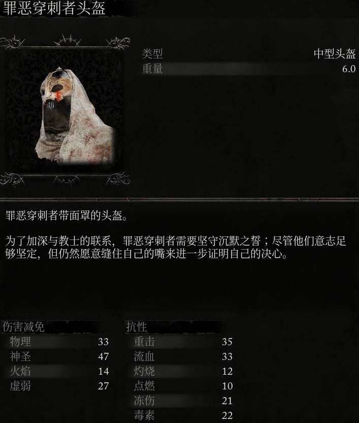 《堕落之主》罪恶穿刺者头盔介绍