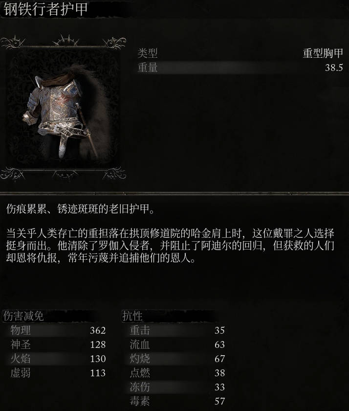 《堕落之主》钢铁行者护甲介绍